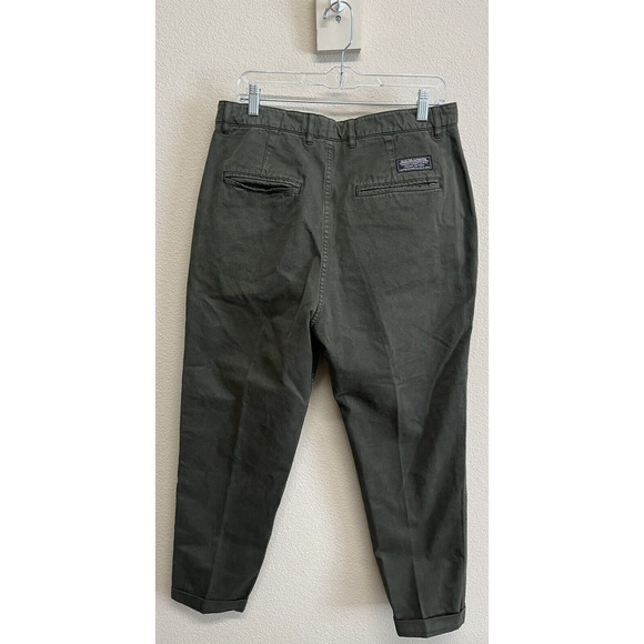 The Kooples Jeans Cuffed Chino Pants Size 50 Eur/33 US Dark Olive Button Fly - Picture 5 of 10